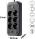 Przedłużacz Listwa zasilająca 6 gniazd gniazdka AC EU 4x USB + USB-C typ C gniazda 2500w Czarny 3