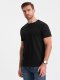 Klasyczny T-shirt męski bawełniany BASIC - czarny V1 OM-TSBS-0146 4XL 2