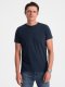 Klasyczny T-shirt męski bawełniany BASIC - granatowy V2 OM-TSBS-0146 4XL 1