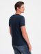 Klasyczny T-shirt męski bawełniany BASIC - granatowy V2 OM-TSBS-0146 4XL 9