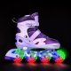 NA0189 ZESTAW LED ŁYŻWOROLKI  OCHRANIACZE MOONBEAM FIOLETOWE ROZM. S(31-34) NILS EXTREME 8