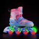 NA0189 ZESTAW LED ŁYŻWOROLKI OCHRANIACZE MOONBEAM BIAŁE ROZM. L(39-42) NILS EXTREME 8