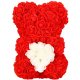 Miś z płatków róż czerwony z białym sercem 25 cm rose bear z opakowaniem UNIWERSALNY 4