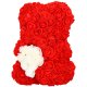 Miś z płatków róż czerwony z białym sercem 25 cm rose bear z opakowaniem UNIWERSALNY 5