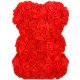 Miś z płatków róż czerwony z białym sercem 25 cm rose bear z opakowaniem UNIWERSALNY 6