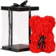 Springos Miś z płatków róż czerwony 25 cm rose bear z kokardką i lampkami LED biały ciepły UNIWERSALNY 11