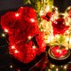 Springos Miś z płatków róż czerwony 25 cm rose bear z kokardką i lampkami LED biały ciepły UNIWERSALNY 16
