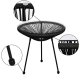 Zestaw mebli rattanowych 2 fotele ażurowe i okrągły stolik ze szklanym blatem czarny UNIWERSALNY 26