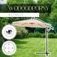 Springos Parasol ogrodowy z oświetleniem led na wysięgniku 300 cm składany na balkon, taras ecru UNIWERSALNY 2