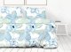 Pościel satynowa SAINT TROPEZ 220X200 niebieska/zielona Premium GRENO 1
