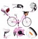 Rower Miejski MalTrack Citybike Dreamer 1-speed Pink 28" + Koszyk Niebieski 9