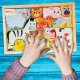 Puzzle Drewniana Układanka Farma Zoo Zwierzęta Montessori Plansza Klocki 8
