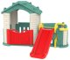 Duży Domek ogrodowy 5w1 dla dzieci + Zjeżdżalnia + Koszykówka + Ogródek + Stolik + 2 Krzesełka Zielony Dach EDUKAMP 1