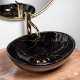 Zestaw Sofia black marble + bateria wysoka Lungo gold + korek uniwersalny złoty 2