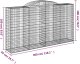 vidaXL Kosze gabionowe, 25 szt, 300x50x160/180cm, galwanizowane żelazo 5