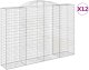 vidaXL Kosze gabionowe, 12 szt, 300x50x200/220cm, galwanizowane żelazo 1