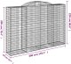 vidaXL Kosze gabionowe, 12 szt, 300x50x200/220cm, galwanizowane żelazo 5