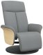 vidaXL Rozkładany fotel z podnóżkiem, jasnoszary, tkanina 2
