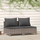 vidaXL 2-osobowa sofa ogrodowa z poduszkami, szara, polirattan 1