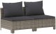 vidaXL 2-osobowa sofa ogrodowa z poduszkami, szara, polirattan 2