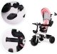 Rowerek trójkołowy spacerówka obracany fotelik 360* Różowy ECOTOYS 5