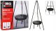 Grill wiszący z paleniskiem 52cm Stalowy czarny z rusztem chromowanym 1