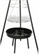 Grill wiszący z paleniskiem 52cm Stalowy czarny z rusztem chromowanym 3