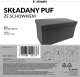 Pufa tapicerowana ze schowkiem PERFECT DUO 60x30x30 cm płócienna szara 1