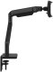 Befestigungskit (neigbare Halterung, Monitorarm, VESA-Hulle, zweiteilige Klemmhalterung mit Sockel, abgewinkelt / dynamischer Link) - fur LCD-Display - Bildschirngrosse: bis zu 864 mm (bis zu 34 Zoll) - schwarz mit schwarzem Streifen - Montageschnitts 1