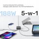 Unitek Szybka ładowarka sieciowa 2xUSB-A 3xUSB-C GAN 188W 7