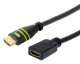 TECHLY HDMI High Speed Verlaengerungskabel 3m schwarz mit Ethernet 4K 30Hz 19pol.HDMI Stecker auf 19pol.HDMI Buchse mit Goldkontakt 1