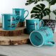 ZESTAW 4 KUBKÓW NIEBIESKICH PORCELANOWYCH PREZENT 5
