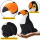 LeanToys Pluszowa Maskotka Przytulanka Ptak Tukan Czarno Biały 30cm 3