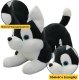 Pluszowa Maskotka Przytulanka Piesek Husky Czarno-Biały 30cm 1
