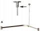 Drążek inox zasłony prysznicowej 90x90 cm, w komplecie z mocowaniem do sufitu 1