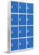 Spind Fächerschrank Schließfachschrank mit 12 Fächern MARCIN, 900 x 1850 x 400 mm, grau-blau 1