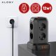Przedłużacz 12w1 Rozdzielacz wieża ładująca Alogy ChargeTower Pro 2500W 8x gniazdo ładujące 3x USB.A 1x USB.C kabel 1.8m Czarny 4