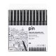 Uni pin 12 stk etui black 1