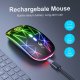 MYSZKA BEZPRZEWODOWA SLIM LED ŁADOWANA RGB BEZKLIKOWA USB 2.4Ghz AKUMULATOR 1