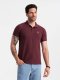 Męska jednokolorowa koszulka polo BASIC z dzianiny pique - bordowa V10 OM-POBS-0100 XXL 1