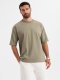 Męski t-shirt bawełniany LOOSE FIT z okrągłym dekoltem  khaki V8 OM-TSBC-0234 XL 1