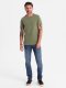 T-shirt męski klasyczny bawełniany BASIC - khaki V6 OM-TSBS-0236 S 2