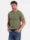 T-shirt męski klasyczny bawełniany BASIC - khaki V6 OM-TSBS-0236 S 3