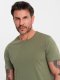 T-shirt męski klasyczny bawełniany BASIC - khaki V6 OM-TSBS-0236 L 1