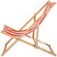Leżak drewniany ogrodowy z 3-stopniową regulacją składany plażowy pasy biało-czerwone UNIWERSALNY 11