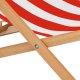 Leżak drewniany ogrodowy z 3-stopniową regulacją składany plażowy pasy biało-czerwone UNIWERSALNY 16