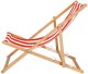 Leżak drewniany ogrodowy z 3-stopniową regulacją składany plażowy pasy biało-czerwone UNIWERSALNY 7