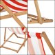 Leżak drewniany ogrodowy z 3-stopniową regulacją składany plażowy pasy biało-czerwone UNIWERSALNY 9