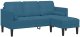 Sofa ogrodowa vidaXL z ławką i poduszkami w kształcie L w niebieskim aksamicie, Sofa w kształcie L vidaXL niebieska 173x131x67 cm aksamitna, Ławka vidaXL niebieska 113x57x39 cm aksamitna 2