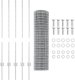 vidaXL Ogrodzenie euro  z 10 słupkami srebrnymi 1x10 m stal 4